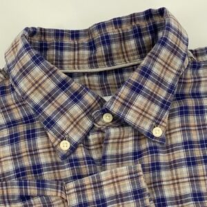 Peter Millar Mens Classic Fit Plaid Button Down Shirt Long Sleeve Size L